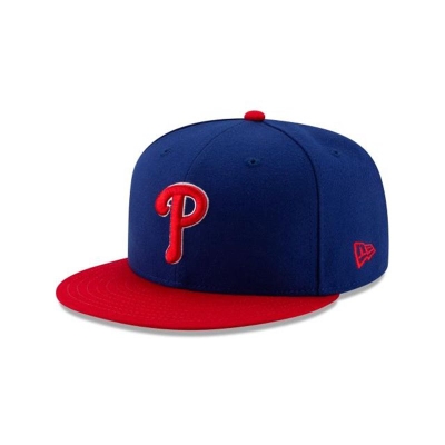 Blue Philadelphia Phillies Hat - New Era MLB Authentic Collection 59FIFTY Fitted Caps USA0478236